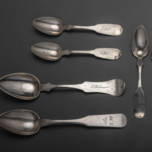 Five Southern Silver Spoons Early