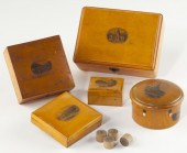 Five Souvenir Woodware Boxesla