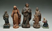 Five Spanish Colonial carved f