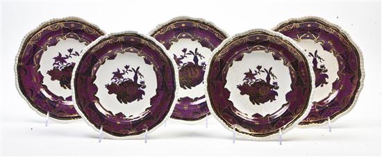 *Five Spode Imperial Plates 19th
