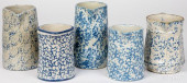 FIVE SPONGEWARE PITCHERS<br>Fi