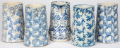 FIVE SPONGEWARE PITCHERS<br>Fi