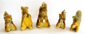 Five squirrels: one Steiff 204