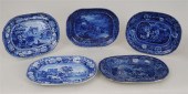 FIVE STAFFORDSHIRE BLUE TRANSF