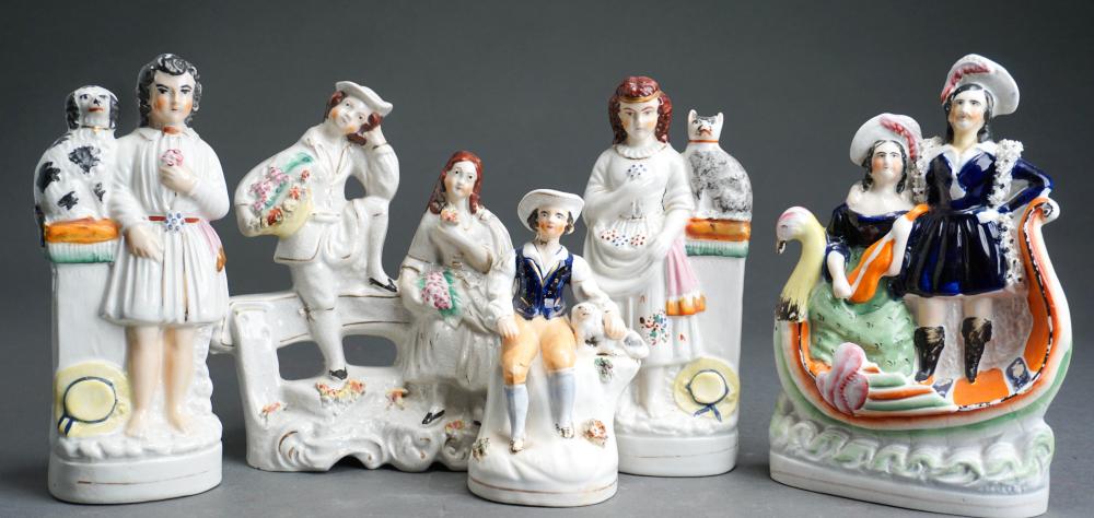 FIVE STAFFORDSHIRE CERAMIC