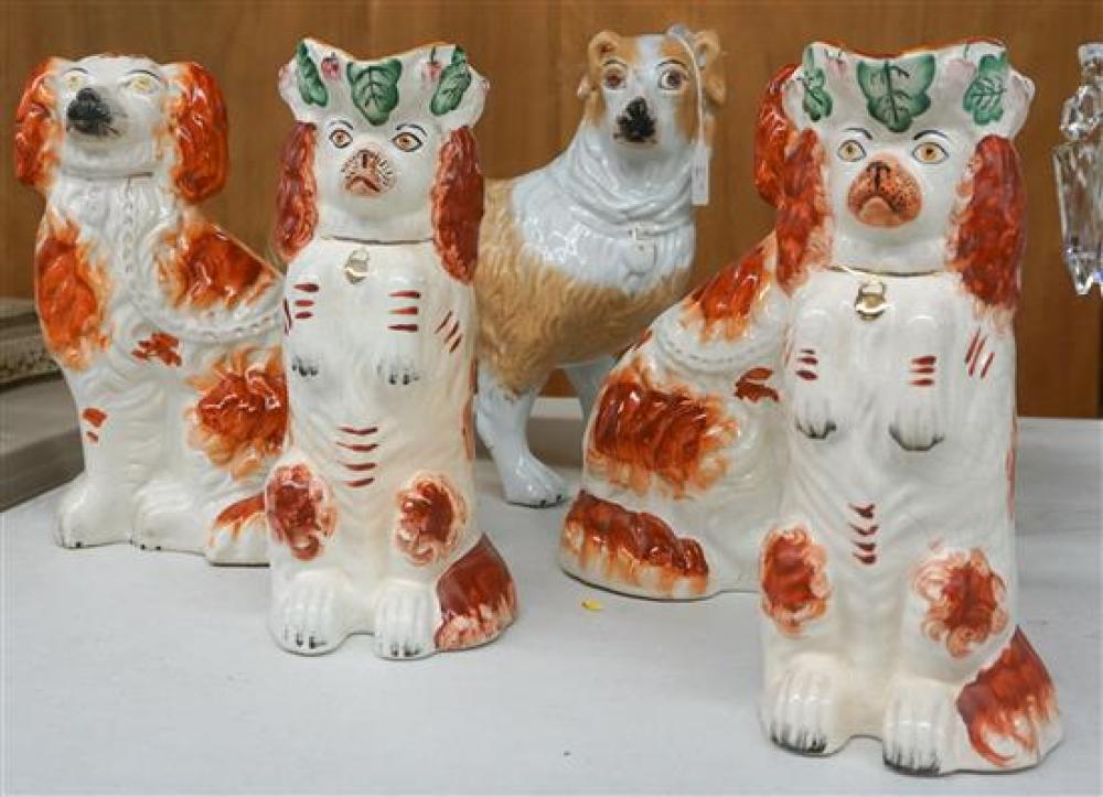 FIVE STAFFORDSHIRE DOGSFive