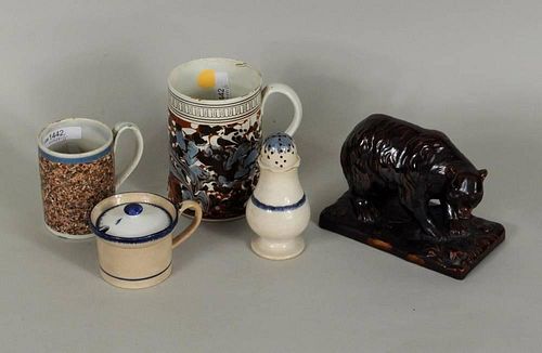 FIVE STAFFORDSHIRE ITEMSFive