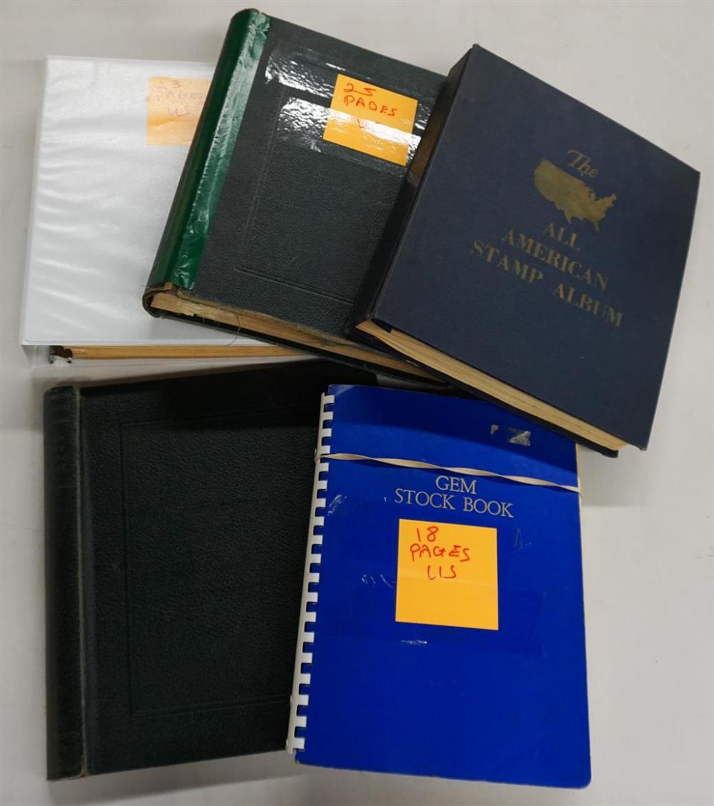 FIVE STAMP ALBUMS, MOSTLY USFive