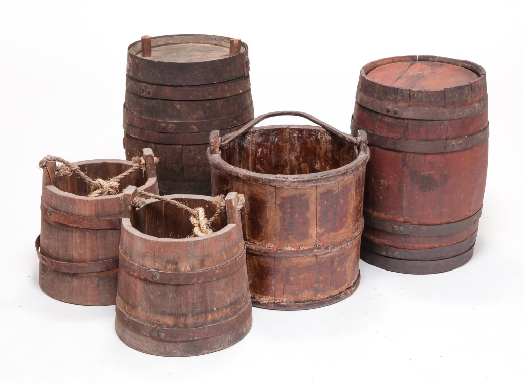 FIVE STAVE CONSTRUCTED PIECES.