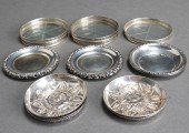 FIVE STERLING MOUNTED GLASS CO