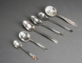 FIVE STERLING SILVER AND ONE G