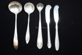 FIVE STERLING SILVER FLATWARE,