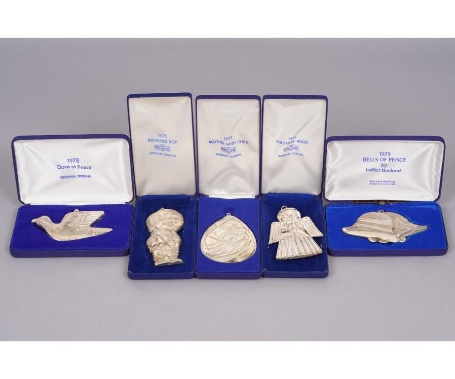 Five sterling silver large