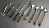 FIVE STERLING SILVER MOUNTED A