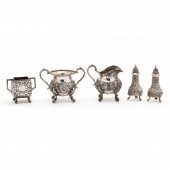 FIVE STERLING SILVER REPOUSSE