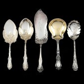 FIVE STERLING SILVER SERVERS T
