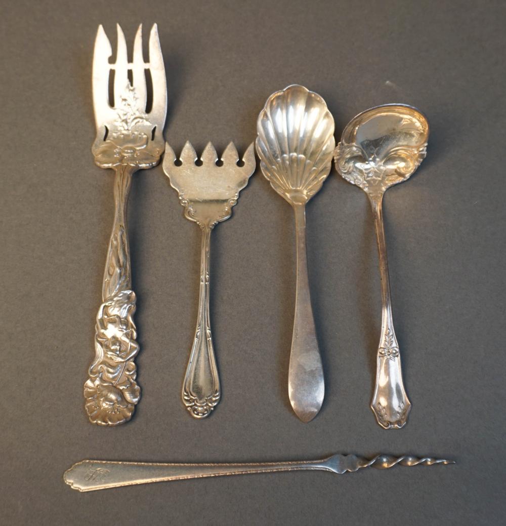 FIVE STERLING SILVER SERVING