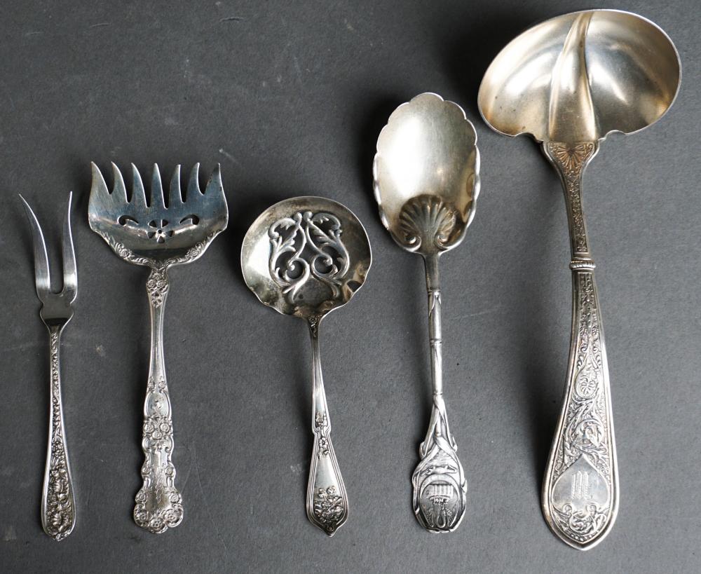 FIVE STERLING SILVER SERVING