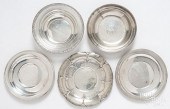 FIVE STERLING SILVER SERVING P