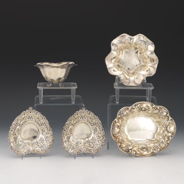FIVE STERLING SILVER TABLE