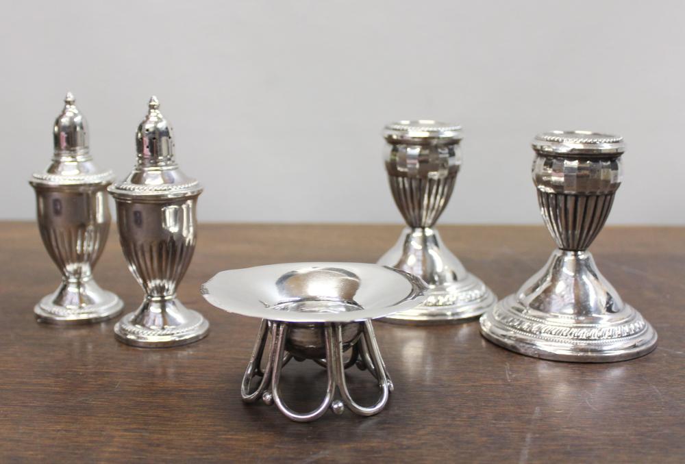 FIVE STERLING SILVER TABLEWARE