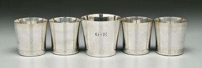 Five sterling Tiffany tumblers: set