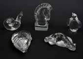 FIVE STEUBEN CRYSTAL ANIMALSFi