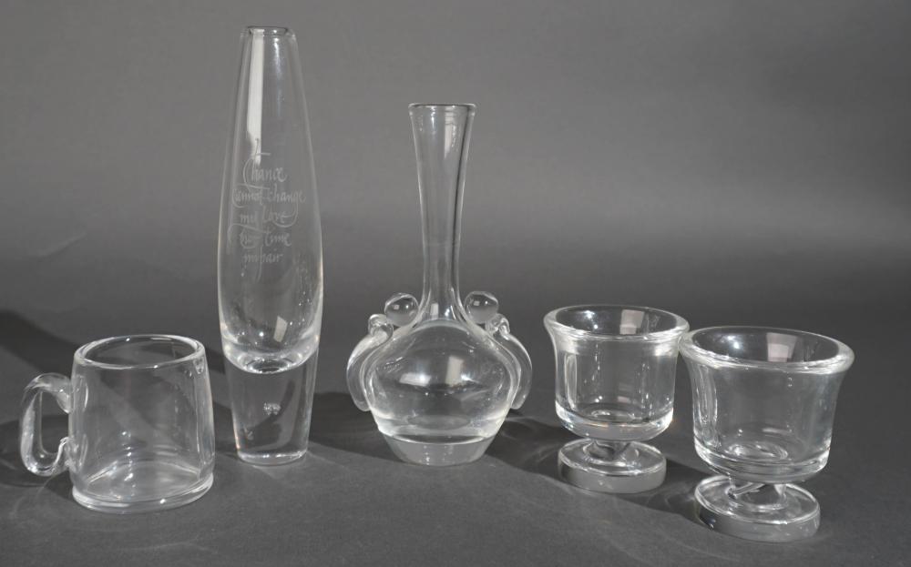FIVE STEUBEN CRYSTAL CABINET