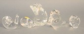 FIVE STEUBEN CRYSTAL FIGURES T