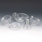 FIVE STEUBEN CRYSTAL TABLE ITE
