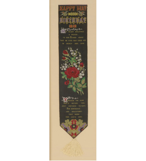 Five Stevengraph woven silk