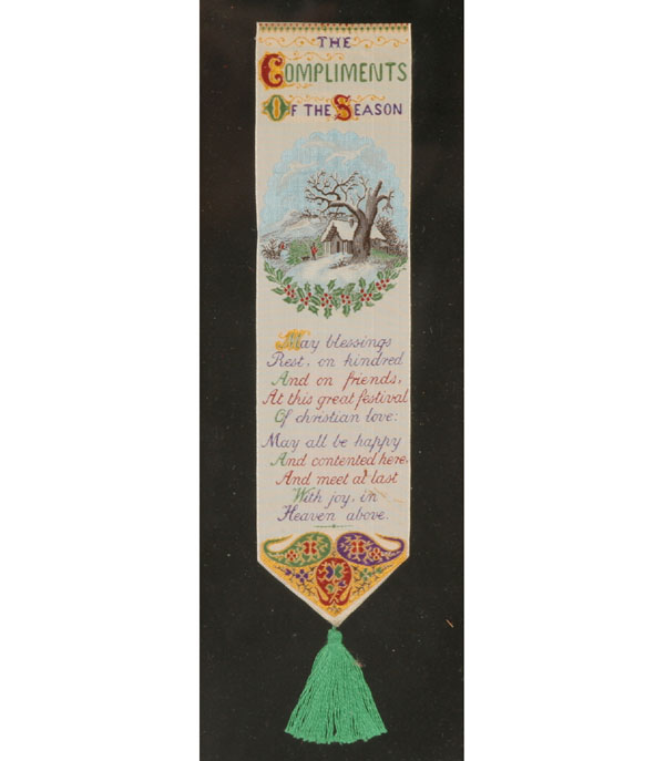 Five Stevengraph woven silk
