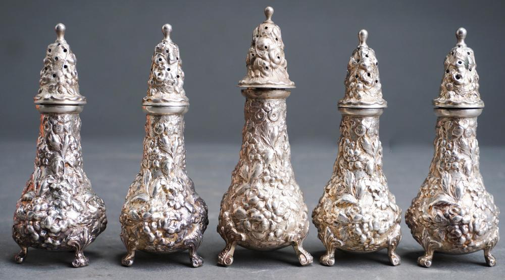 FIVE STIEFF REPOUSSE STERLING