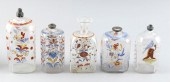 FIVE STIEGEL-TYPE HAND-BLOWN G