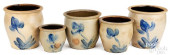 FIVE STONEWARE CROCKS ATTRIBUT