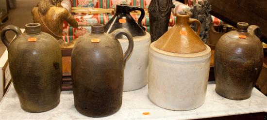 Five stoneware jugs Estimate $