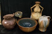 FIVE STUDIO ART POTTERY VESSEL