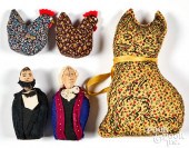 FIVE STUFFED ANIMALS AND FIGUR