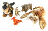 FIVE STUFFED ANIMALS INCLUDING