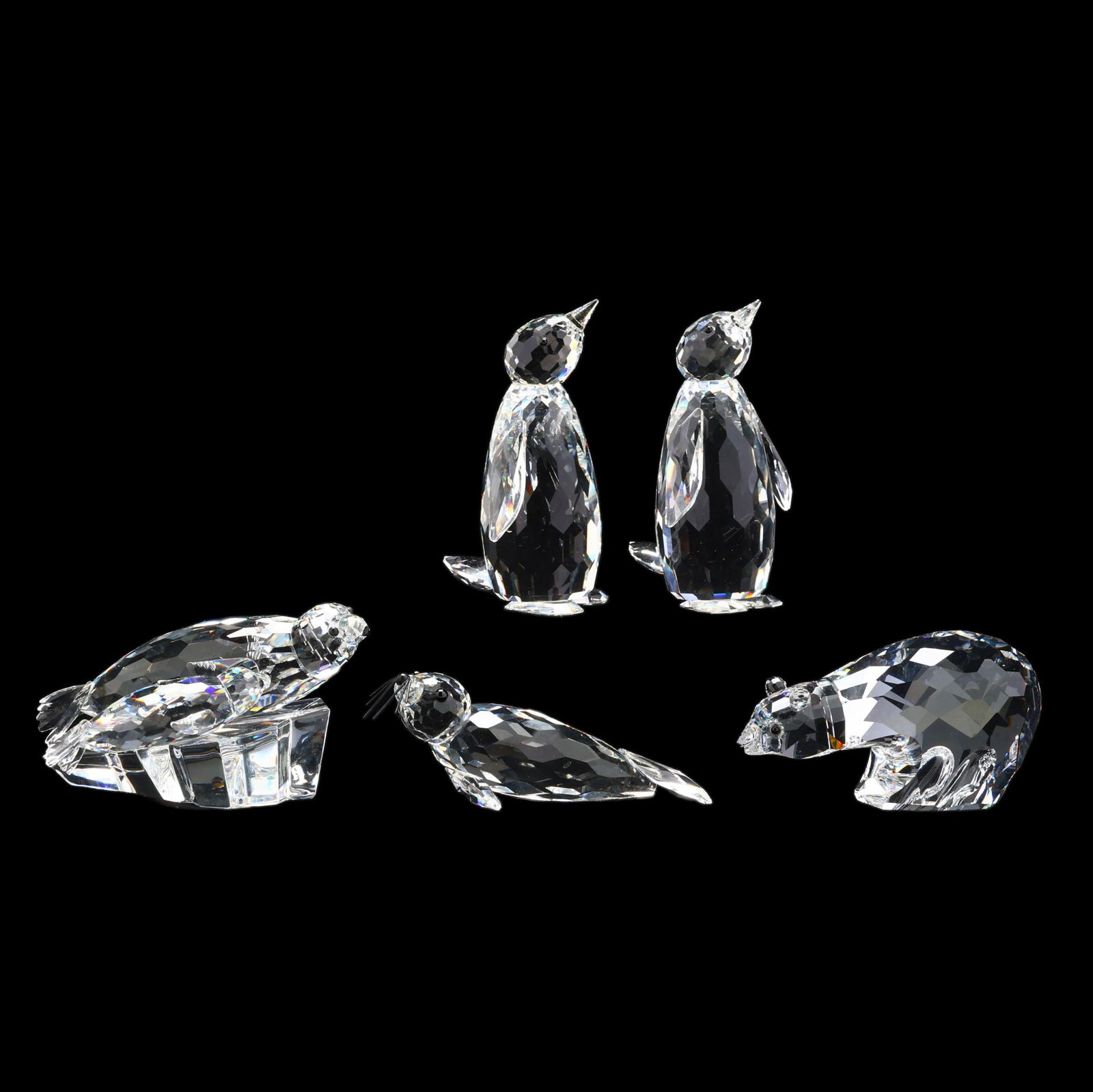 FIVE SWAROVSKI CRYSTAL ARCTIC