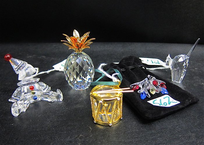 FIVE SWAROVSKI CRYSTALS: (1)