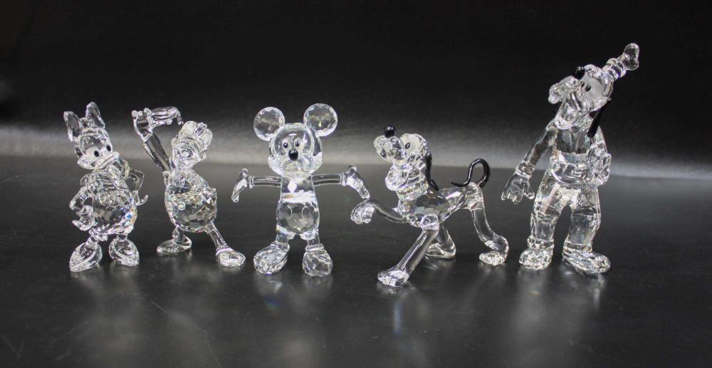 FIVE SWAROVSKI DISNEY FIGURINES