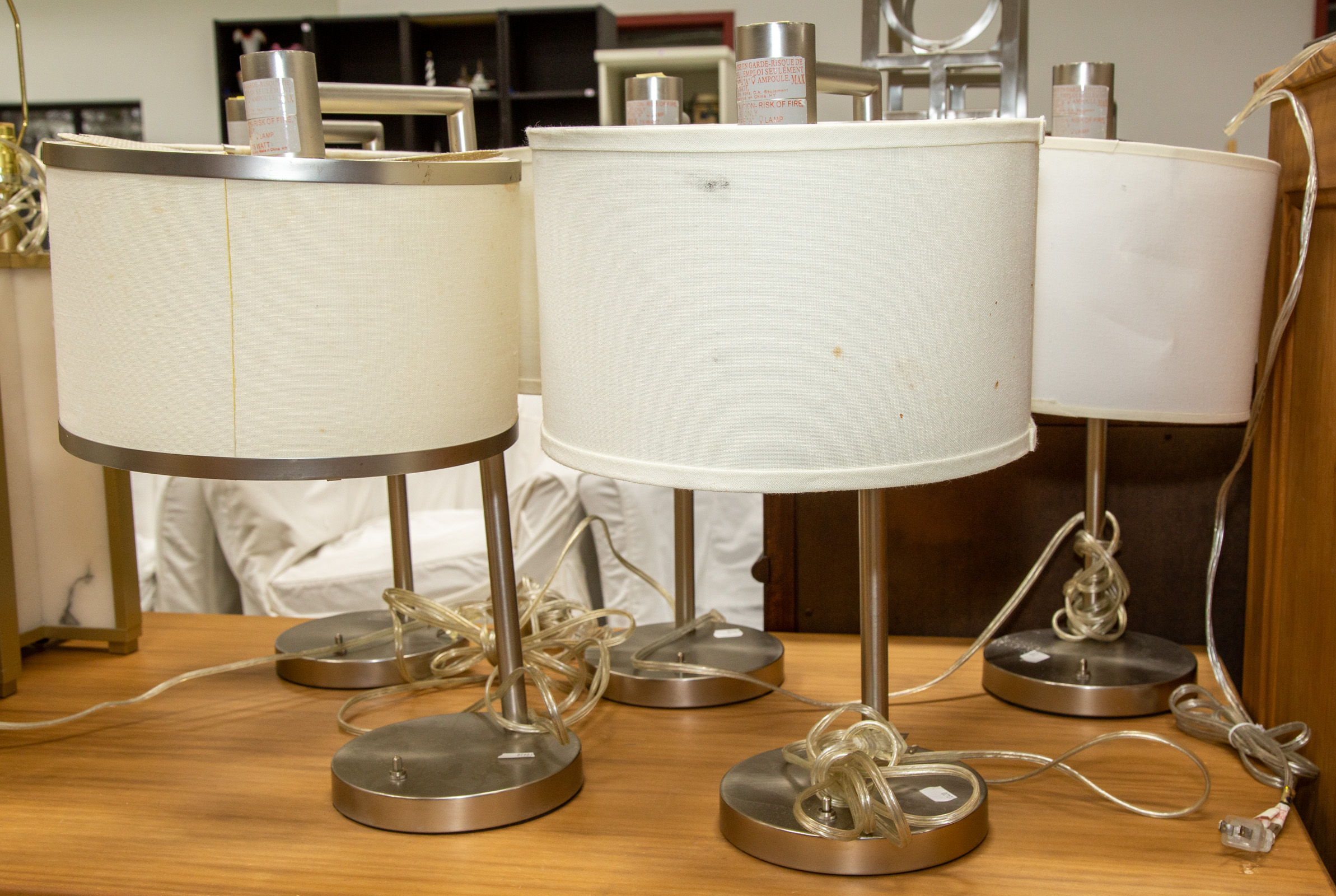 FIVE TABLE LAMPS Approximately 20