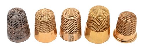 FIVE THIMBLES TO INCLUDE THREE 14