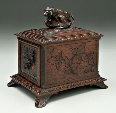 Five tier carved wood humidor,