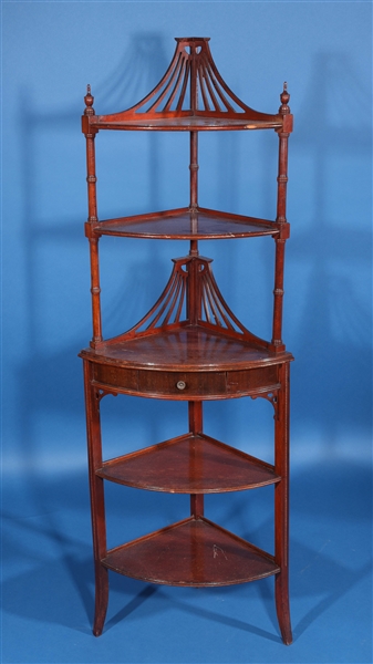 Five-tier wooden corner shelf