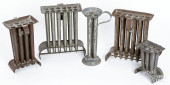 FIVE TIN CANDLEMOLDS, 19TH C.<