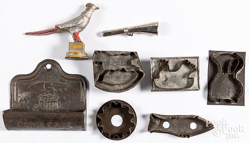 FIVE TIN COOKIE CUTTERS, 19TH