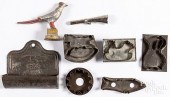 FIVE TIN COOKIE CUTTERS, 19TH