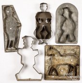 FIVE TIN COOKIE CUTTERSFive ti